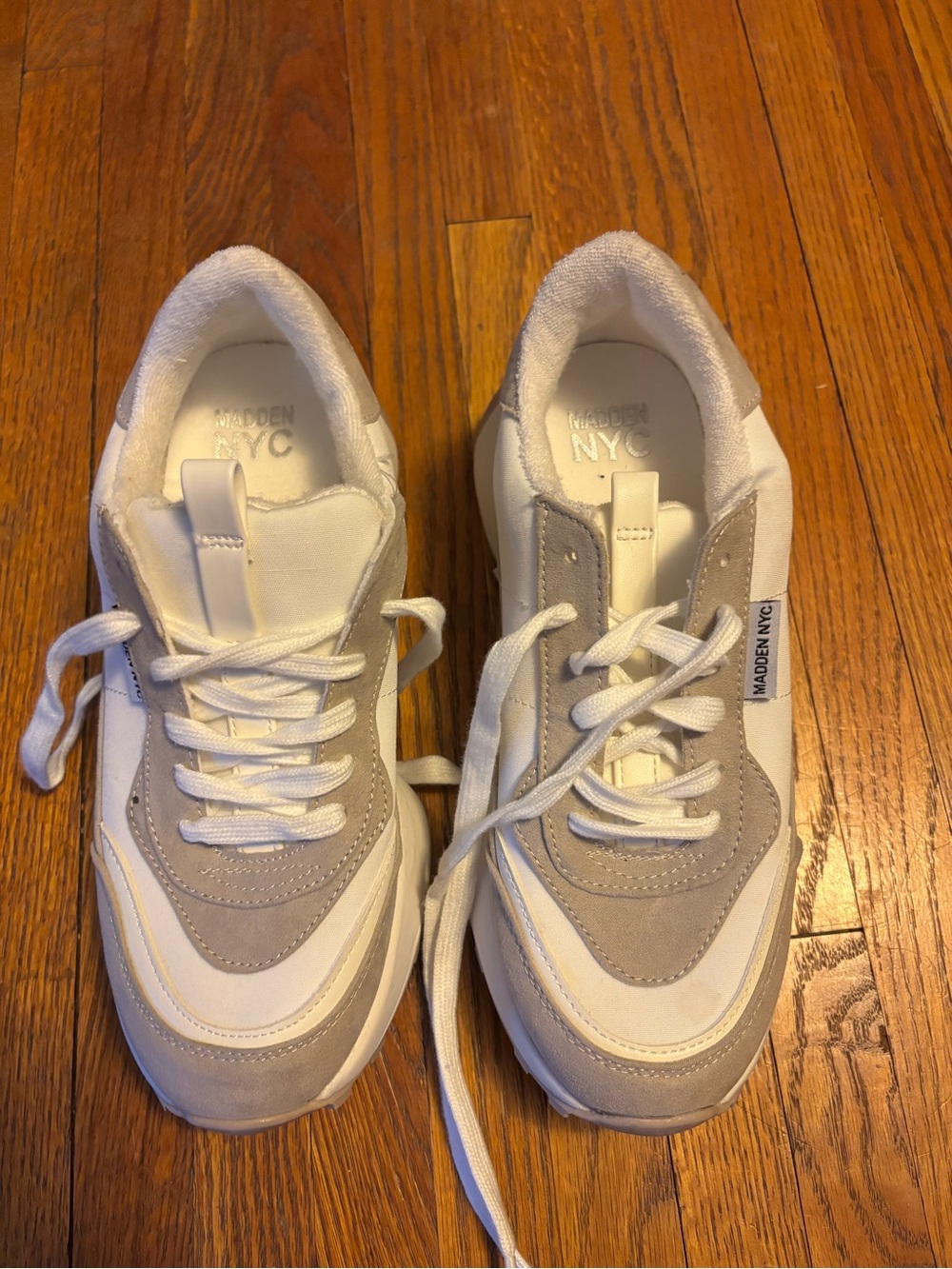 Madden NYC White/Tan Sneakers 👟